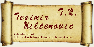 Tešimir Miltenović vizit kartica
